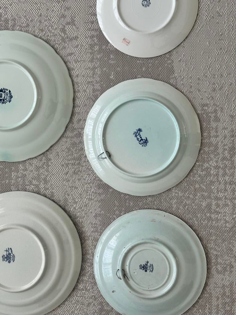 Lot van 5 grote borden – Delft Blauw & Boch Belgium 30–40 cm, Ophalen, Zo goed als nieuw