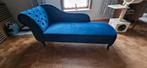 Chaise longue Beliani en velours bleu, Maison & Meubles, Chaises, Comme neuf, Enlèvement, Tissus, Bleu