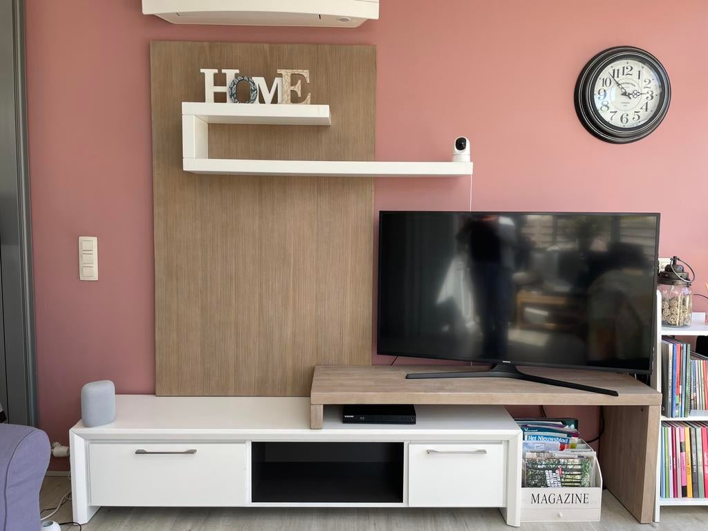 Tv meubel met wandplaat, Huis en Inrichting, Ophalen, Zo goed als nieuw