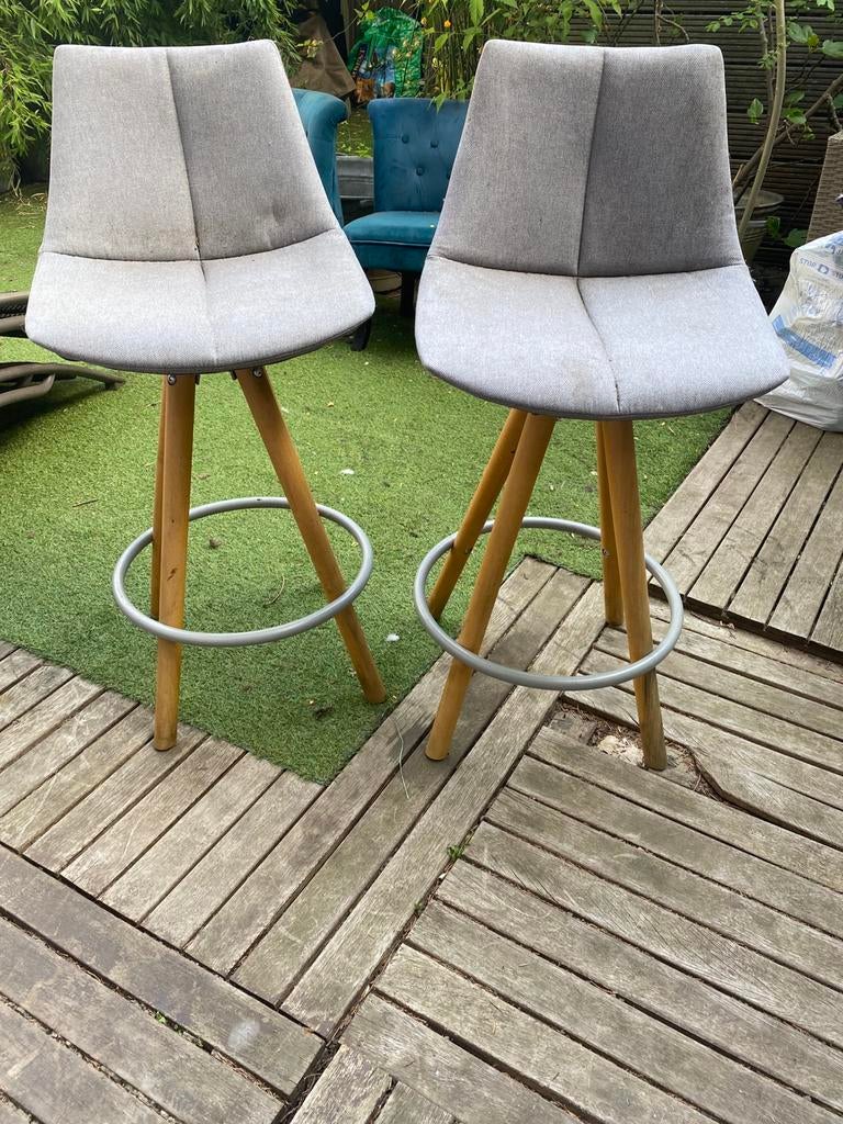 Chaises de bar scandinave La redoute, Huis en Inrichting, Barkrukken, Gebruikt, Hout, 2 krukken, Met voetsteun, Ophalen