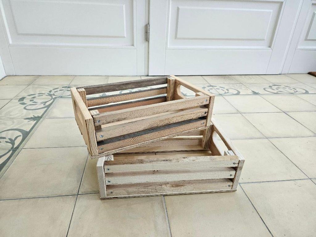 Caisses décoratives en bois pour plantes ou rangement, Neuf, 25 cm, Campagnard, Objet de décoration