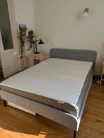 Bed + matras 140x200 (IKEA, Slattum, grey), Huis en Inrichting, Slaapkamer | Bedden, Ophalen, Gebruikt, Tweepersoons, 140 cm