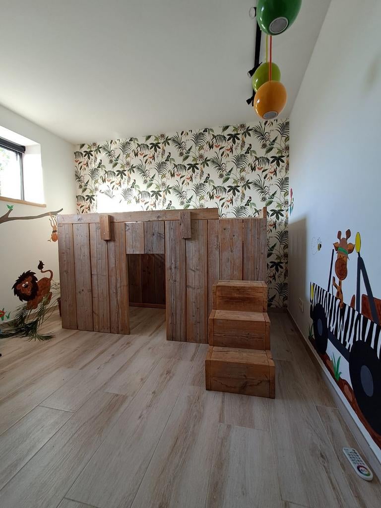 Complete kinderkamer in steigerhout, Kinderen en Baby's, Kinderkamer | Complete kinderkamers, Ophalen