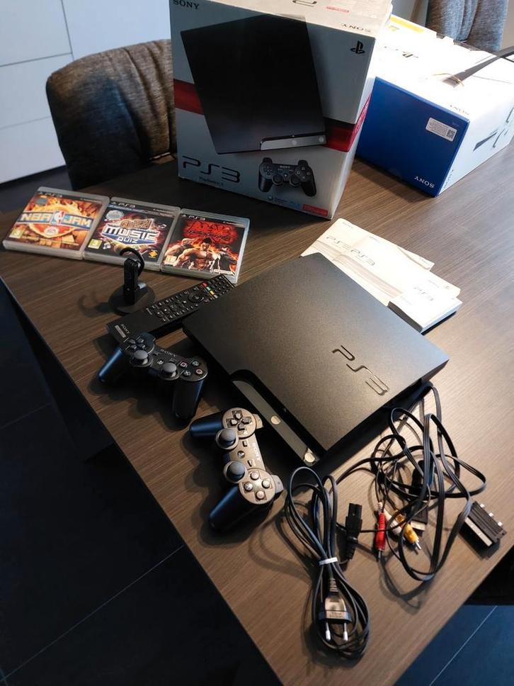 Playstation 3 250GB met toebehoren, Games en Spelcomputers, Spelcomputers | Sony PlayStation 3, Zo goed als nieuw, Slim, 250 GB