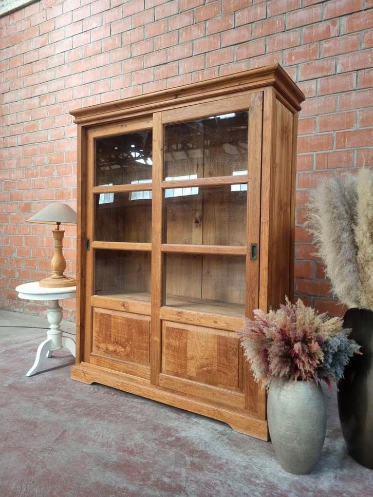 Teak buffetkast/vitrinekast  art:39/26.2, Huis en Inrichting, Kasten | Vitrinekasten, Zo goed als nieuw, 200 cm of meer, 150 tot 200 cm