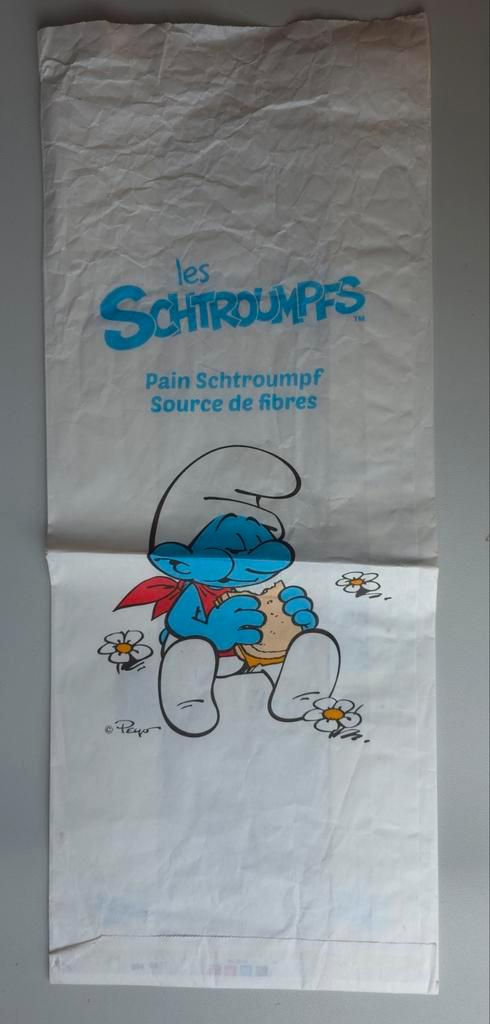 Sachet pour pain Schtroumpf, Collections, Schtroumpfs, Utilisé, Autres types, Schtroumpf Gourmand, Envoi
