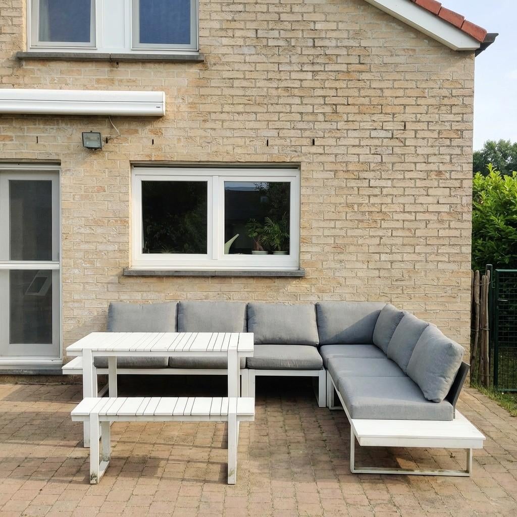 Vinci modulaire tuin loungeset– grote complete set, Ophalen, Gebruikt, Aluminium, 8 zitplaatsen