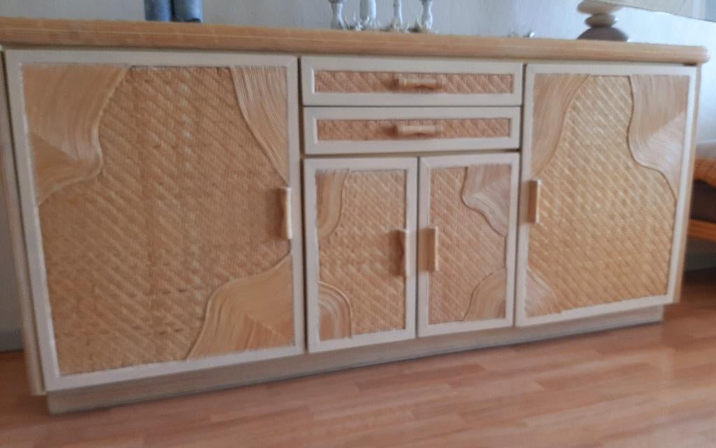 Salle à manger, Maison & Meubles, Enlèvement, Utilisé, Rotin, 6 à 8 chaises