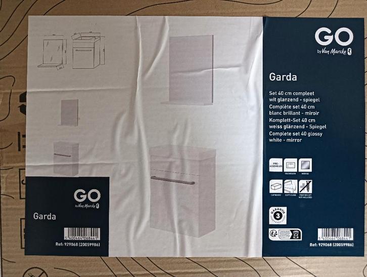 badkamermeubel Garda 40, Huis en Inrichting, Badkamer | Badkamermeubels, Nieuw, Wastafelkast, Minder dan 100 cm, Minder dan 50 cm