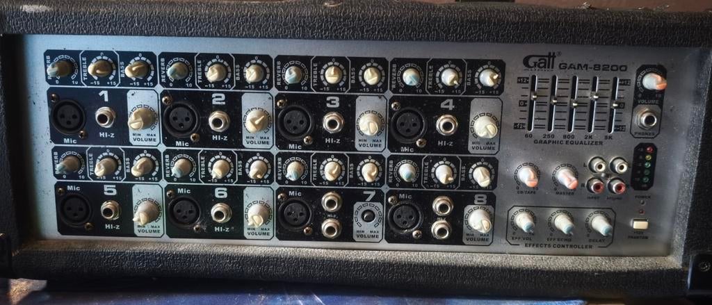 Gatt Audio GAM-8200 versterkte mengtafel., Ophalen of Verzenden, Gebruikt, Audio