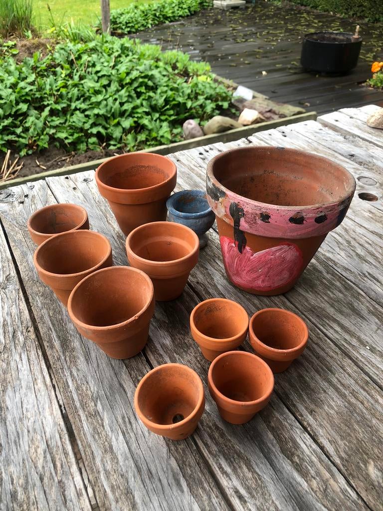 Kleine terracottapotjes, Ophalen, Zo goed als nieuw