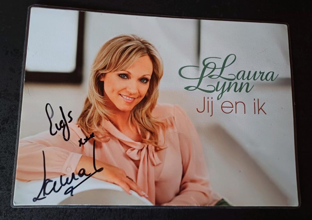 Veramelingen: Gesigneerde foto Laura Lynn, Ophalen of Verzenden, Foto