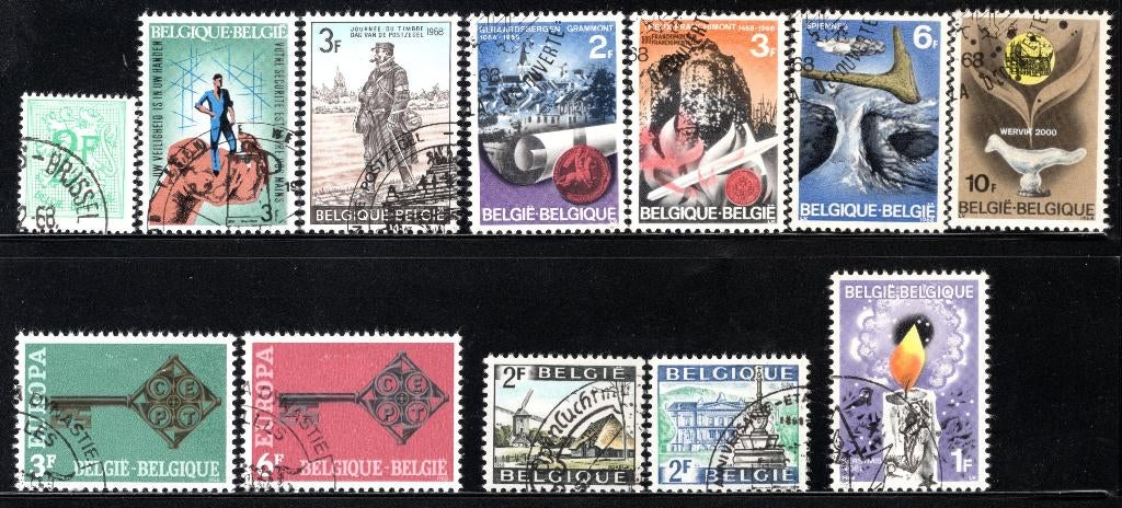 (B) jaar 1968 FDC MH/MNH 1443 - 1478, Ophalen of Verzenden, Gestempeld, 1e dag stempel, Postfris