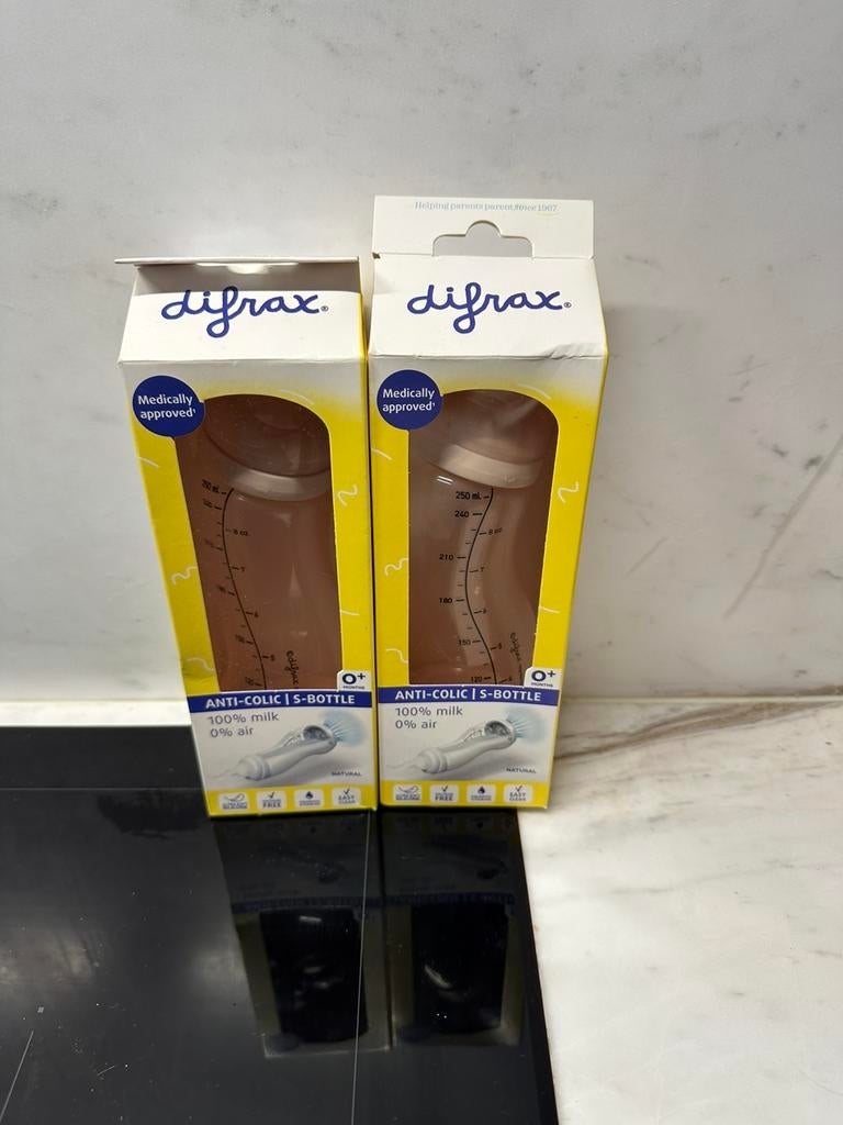 2 nieuw difrax papflessen babyflessen, Ophalen, Nieuw