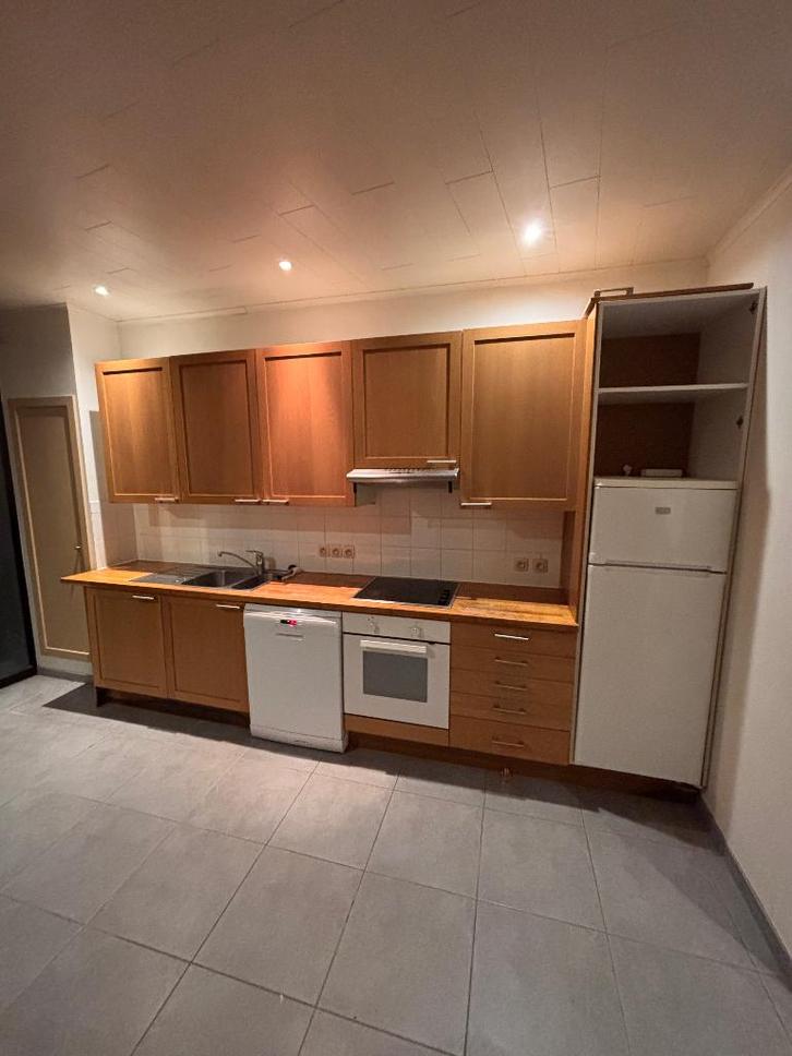 Keuken inclusief toestellen, Huis en Inrichting, Keuken | Complete keukens, Gebruikt, Enkelwandige keuken, Bruin, Hout, Ophalen