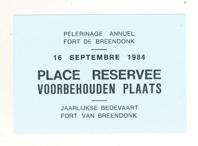 (m27) Fort van Breendonk jaarlijkse bedevaart, Verzenden