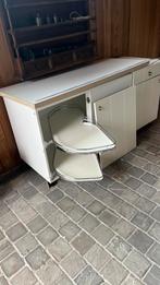 Hoek keuken mdf met dubbele spoelbak, Ophalen, Gebruikt, Beige, 200 cm of meer