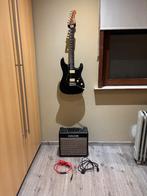 Guitare noire + amplificateur + câble jack, Musique & Instruments, Amplis | Basse & Guitare, Enlèvement, Comme neuf, Guitare, 50 à 100 watts