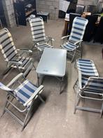 Aluminium tafel en stoelen, Ophalen, Zo goed als nieuw