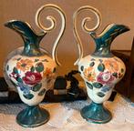 Italiaanse handbeschilderde siervazen – set van 2 – jaren 70, Ophalen