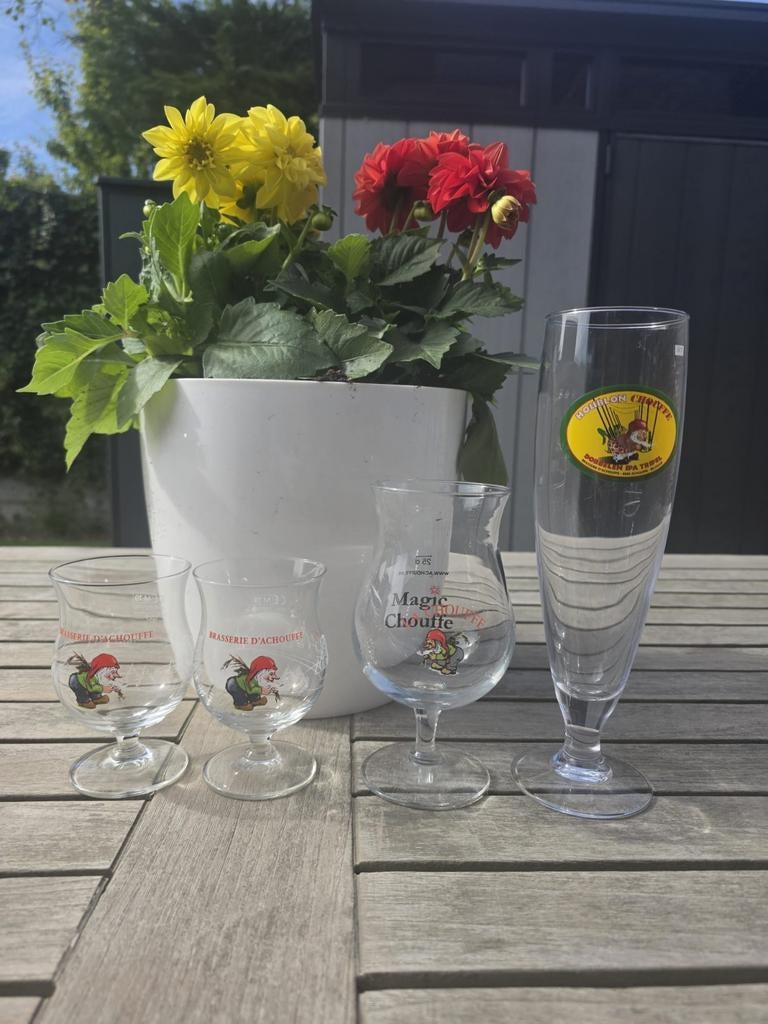 Glazen La Chouffe, Collections, Verres & Petits Verres, Enlèvement ou Envoi