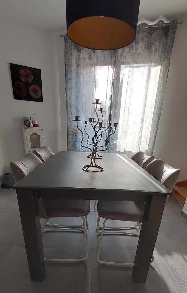 Table en verre avec rallonge, Maison & Meubles, 150 à 200 cm, Cinq personnes ou plus, Verre, 100 à 150 cm