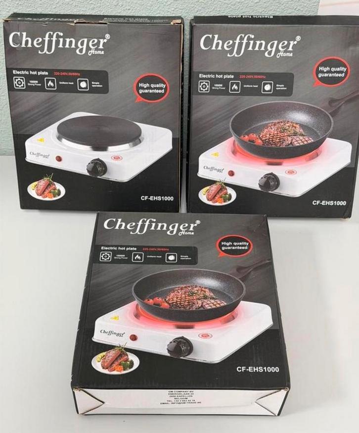 Cuisinière électrique 1 000 W (simple) Cheffinger CF-EHS1000, Caravanes & Camping, Accessoires de camping, Neuf, Enlèvement ou Envoi