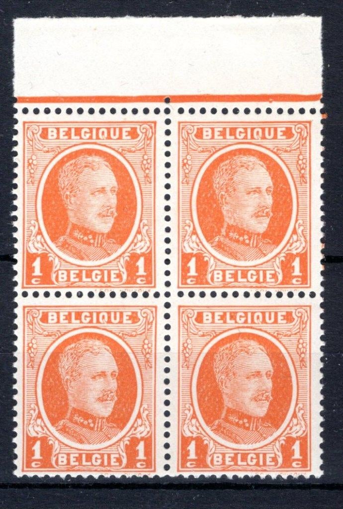 190 MNH 1922 - Z.M. Koning Albert 1 (4 stuks), Ophalen of Verzenden, Postfris, Postfris