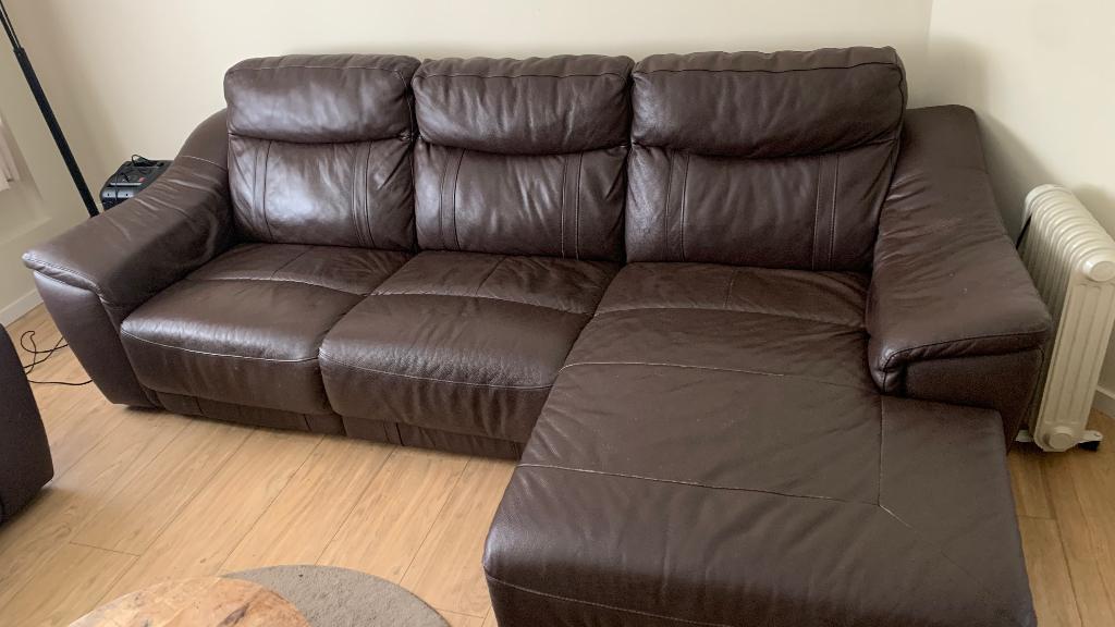 Duo canapé marron, Maison & Meubles, Canapés | Salons, Quatre personnes ou plus, Banc droit, Enlèvement, Utilisé