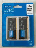 Mémoire RAM DDR5 Crucial – 64 Go (232 Go) – 5600 MHz, Computers en Software, Windows Laptops, 64 GB of meer, Qwerty, Nieuw, Ophalen of Verzenden