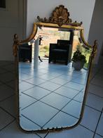 Antieke spiegel met koperen kader., Antiek en Kunst, Ophalen