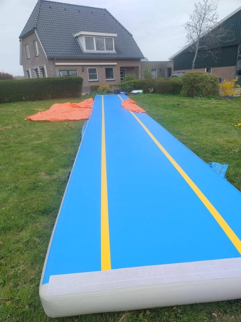 Airtrack 15 x 2 x 0,2 m, Sports & Fitness, Gymnastique, Utilisé, Matériel, Bleu, Enlèvement ou Envoi