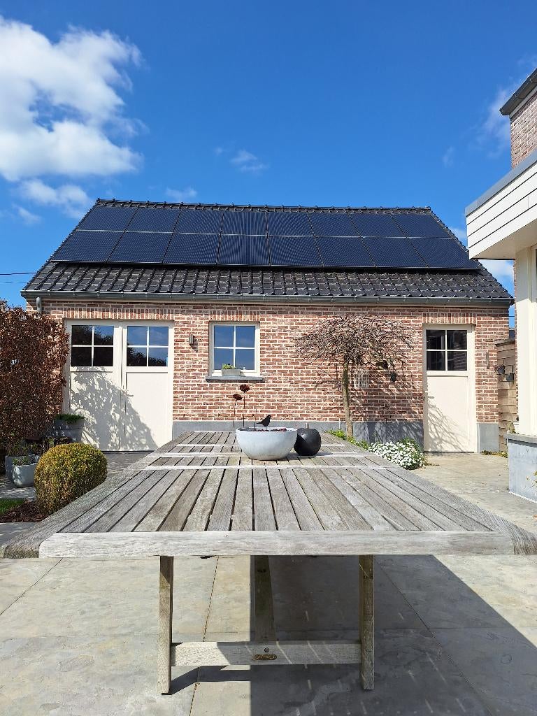 Table de jardin en teck - rallonges intégrées (200-250-300), Jardin & Terrasse, Enlèvement, Utilisé, Rectangulaire, Bois de teck