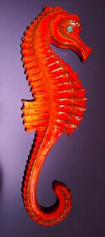 Hippocampe vintage en céramique - Bayer - 53 cm, Antiquités & Art, Antiquités | Céramique & Poterie, Enlèvement ou Envoi