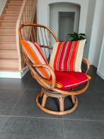 Fauteuil vintage en rotin, Vintage, Comme neuf, Enlèvement, 50 à 75 cm