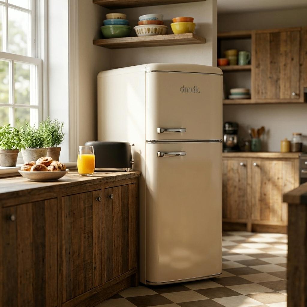 DMDK DKC2 vrijstaand koel-vries combinatie retro koelkast, Elektronische apparatuur, Koelkasten en IJskasten, 200 liter of meer