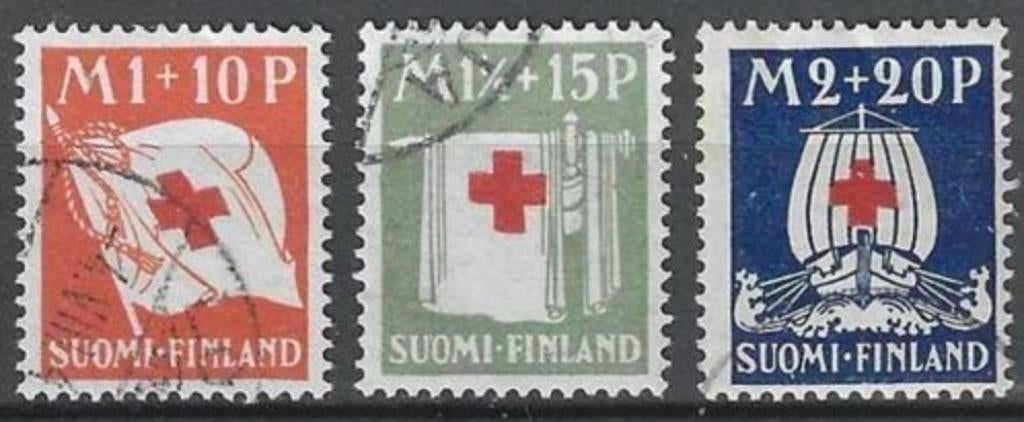Finland 1930 - Yvert 156/158 - Rode Kruis (ST), Verzenden, Finland, Gestempeld