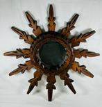 Vintage design houten sunburst spiegel tramp art, Ophalen of Verzenden, Huis en Inrichting