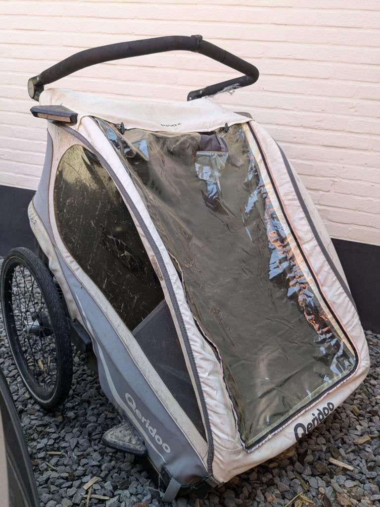 GRATIS: Fietskar Qeridoo Kidgoo 2 (premium merk), Fietsen en Brommers, Fietsaccessoires | Aanhangwagens en Karren, Gebruikt, Kinderkar