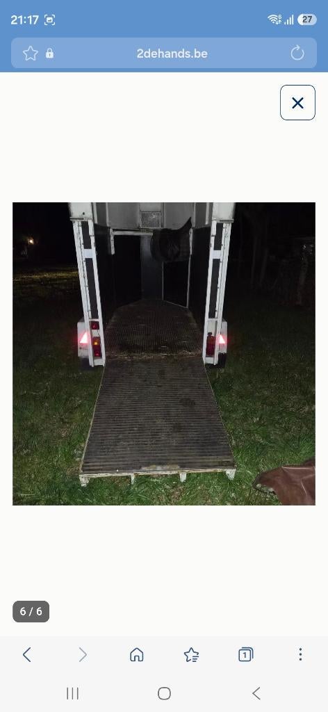 paarden trailer, Animaux & Accessoires, Chevaux & Poneys | Semi-remorques & Remorques, Enlèvement, Utilisé