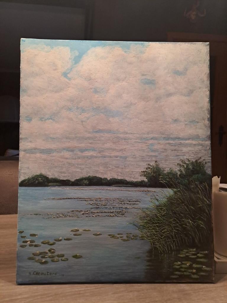 2 gesigneerde schilderijen op doek., Ophalen