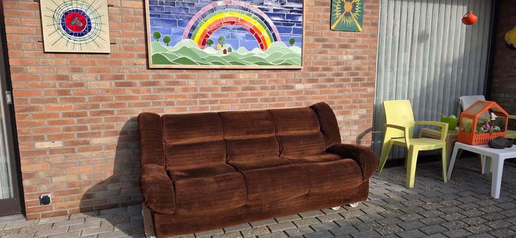 Prachtige vintage 3zitbank., Antiek en Kunst, Ophalen