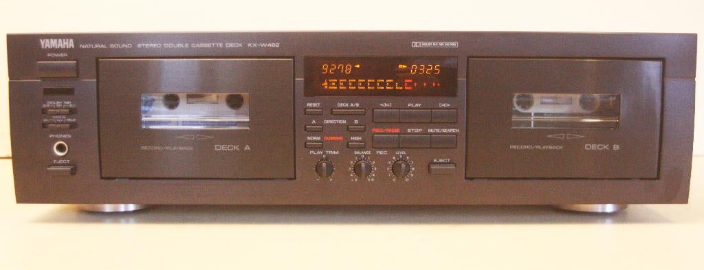 Yamaha KX-W482 Natural Sound Stereo Double Cassettedeck, Audio, Tv en Foto, Cassettedecks, Dubbel, Auto-reverse, Tiptoetsen, Tape counter