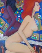 DENNY JACOBS / NAAKTE VROUWEN / OLIEVERF PANEEL / 112x92cm, Antiek en Kunst, Kunst | Schilderijen | Modern, Ophalen
