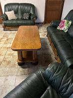 Lederen salon 3 delig + bijpassende salontafel, Huis en Inrichting, Ophalen, Zo goed als nieuw, Leer, Klassiek, massief en tijdloos