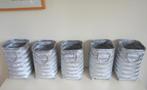 5 leuke zilverkleurige manden, 28 cm hoog, voor €20!, Huis en Inrichting, Woonaccessoires | Schalen en Manden, Gebruikt, Rechthoekig