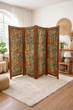 Vintage Houten Kamerscherm / Paravent met Jachttaferelen, Huis en Inrichting, Woonaccessoires | Kamerschermen, Ophalen, Zo goed als nieuw