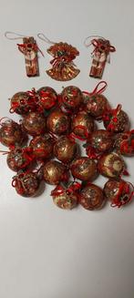 Kerstballen met kerstman printen  goud/ rood, Enlèvement ou Envoi, Neuf