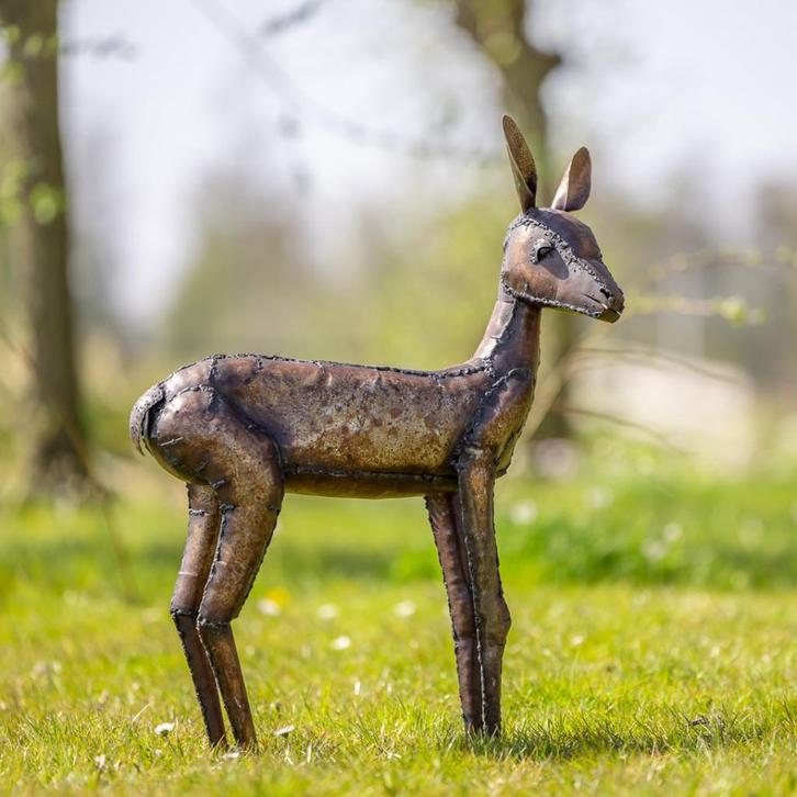 metalen herten, Tuin en Terras, Tuinbeelden, Nieuw, Dierenbeeld, Metaal, Ophalen of Verzenden