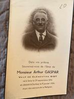 Arthur GASPAR x Clementine GIET 1895 Seny 1954 Durbuy, Verzamelen, Bidprentjes en Rouwkaarten, Ophalen of Verzenden, Bidprentje